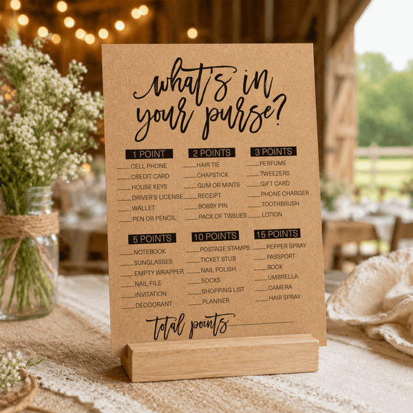 What's In Your Purse Bridal Shower Game