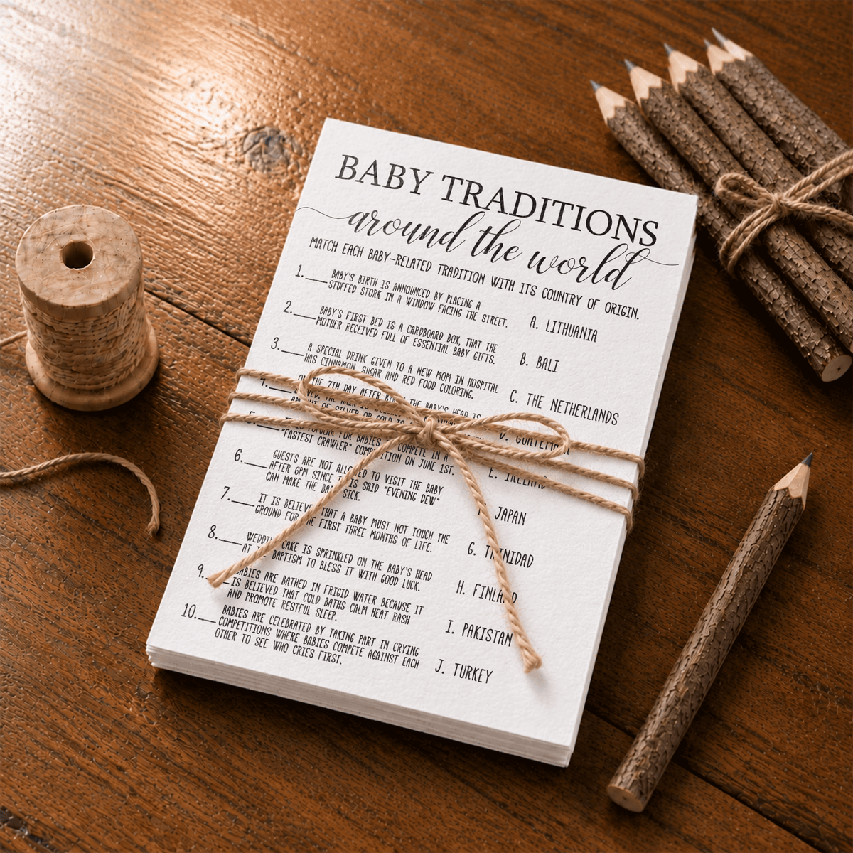 Baby Traditions Baby Shower Game