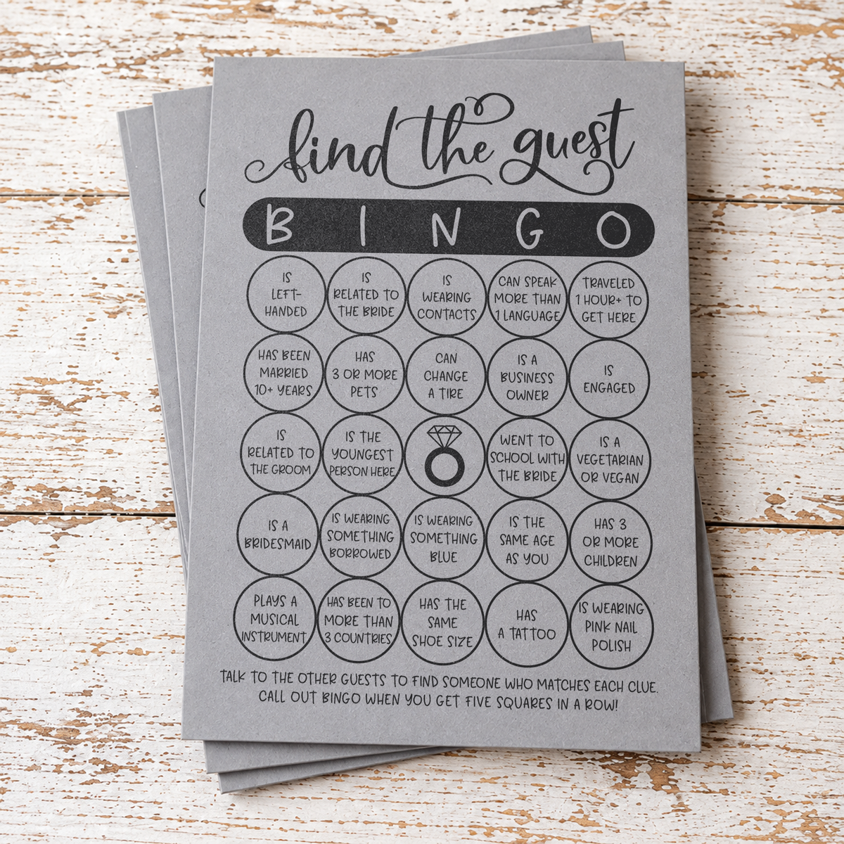 Find The Guest Bingo Bridal Shower Game
