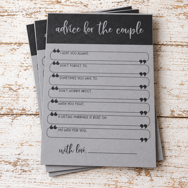 Advice for the Couple Bridal Shower Activity