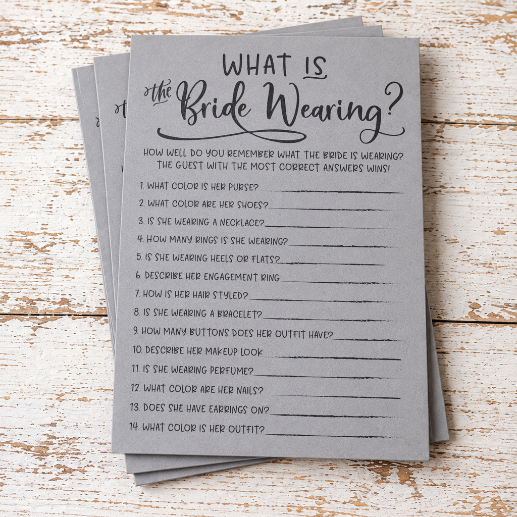 What Is The Bride Wearing Bridal Shower Game