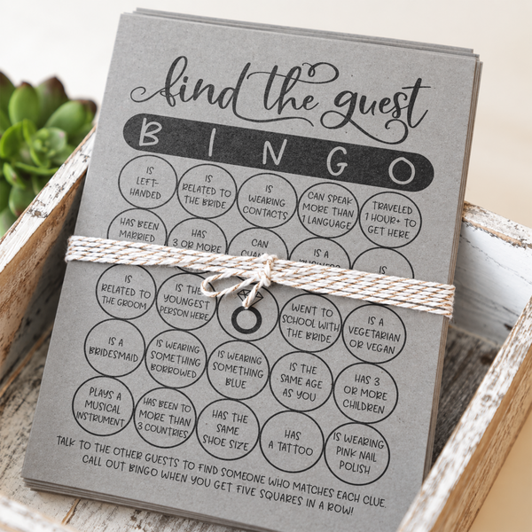 Find The Guest Bingo Bridal Shower Game