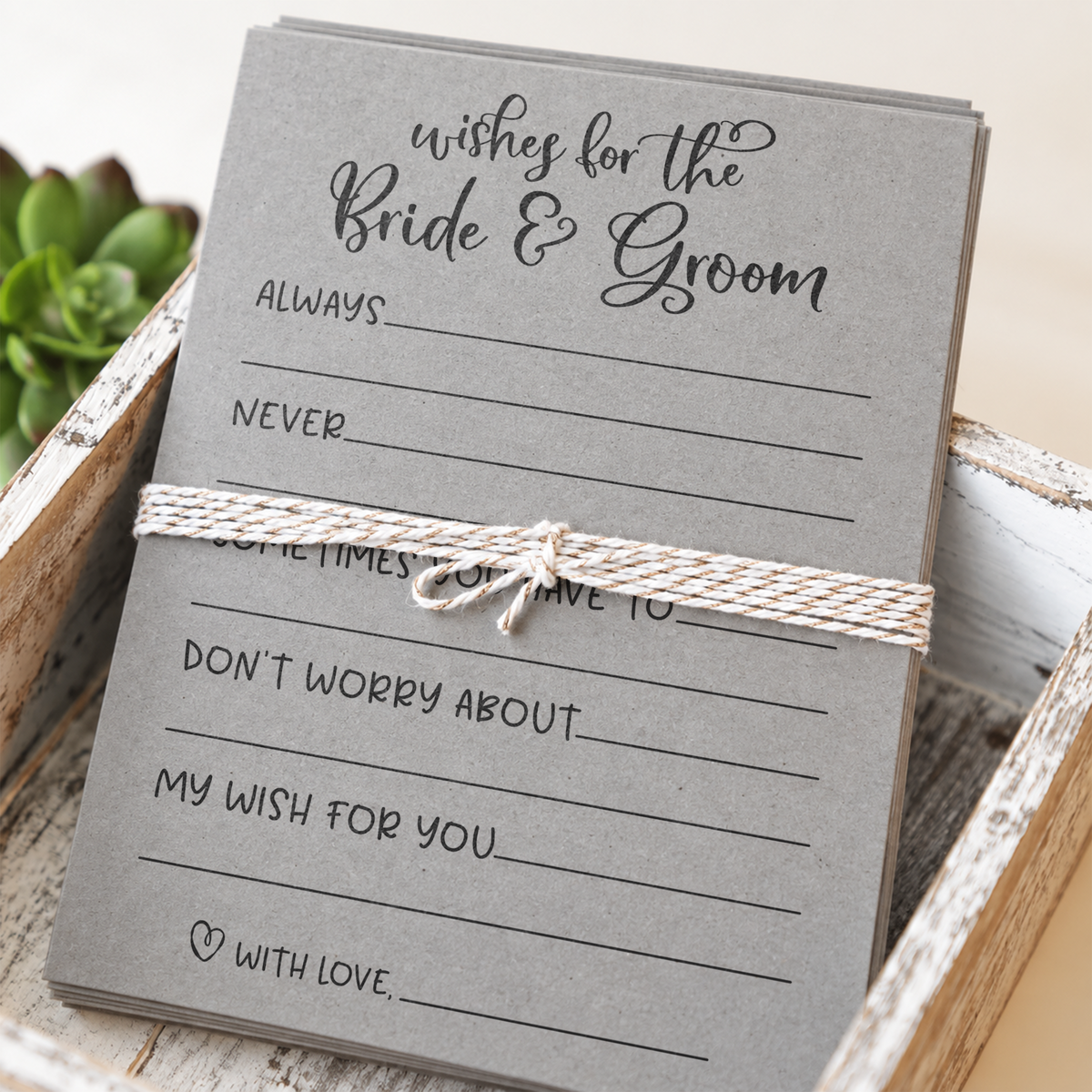 Wishes for the Bride and Groom Bridal Shower Activity