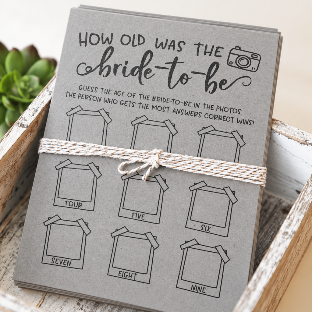How Old was the Bride-to-be Bridal Shower Game