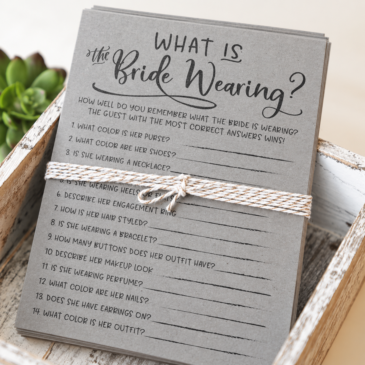 What Is The Bride Wearing Bridal Shower Game