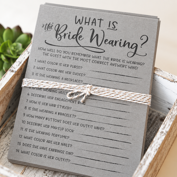 What Is The Bride Wearing Bridal Shower Game