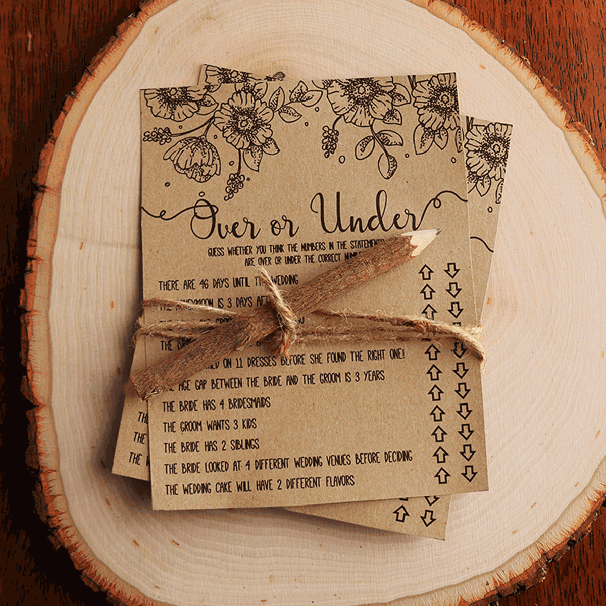 Over or Under Bridal Shower Game