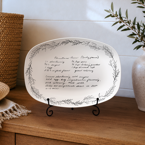 Handwritten Recipe Platter with Branch Border