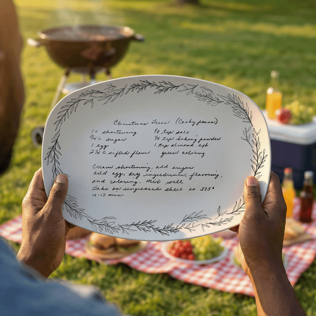 Handwritten Recipe Platter with Branch Border