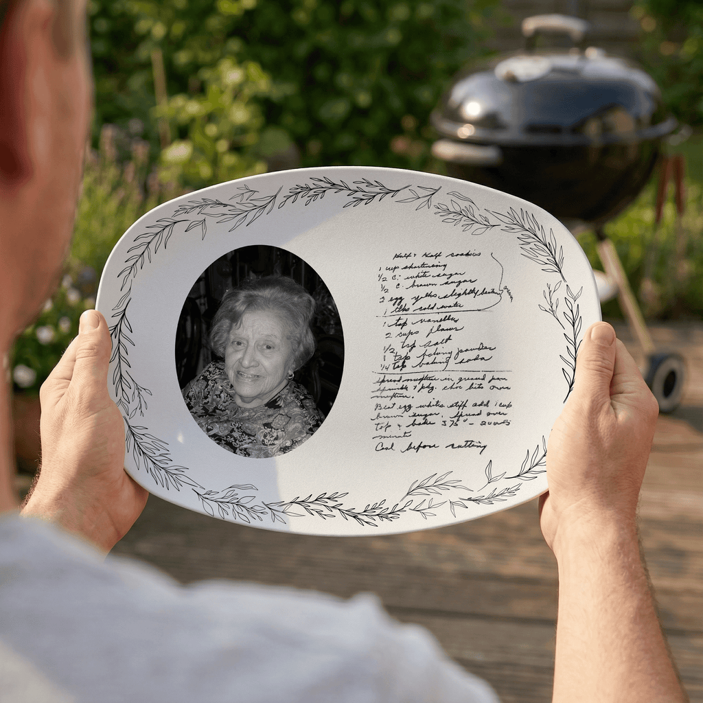 Handwritten Recipe Platter with Branch Border