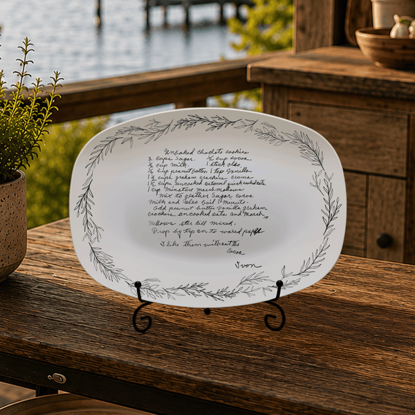 Handwritten Recipe Platter with Branch Border