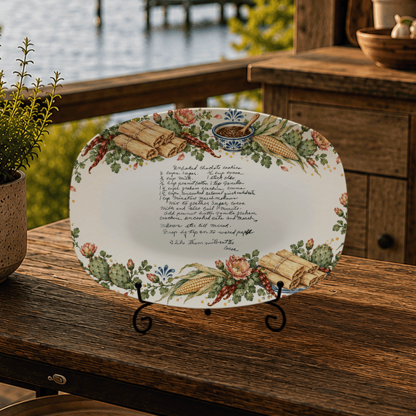 Handwritten Recipe Platter with Tamale Border