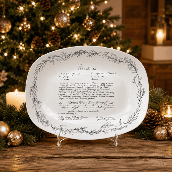 Handwritten Recipe Platter with Branch Border