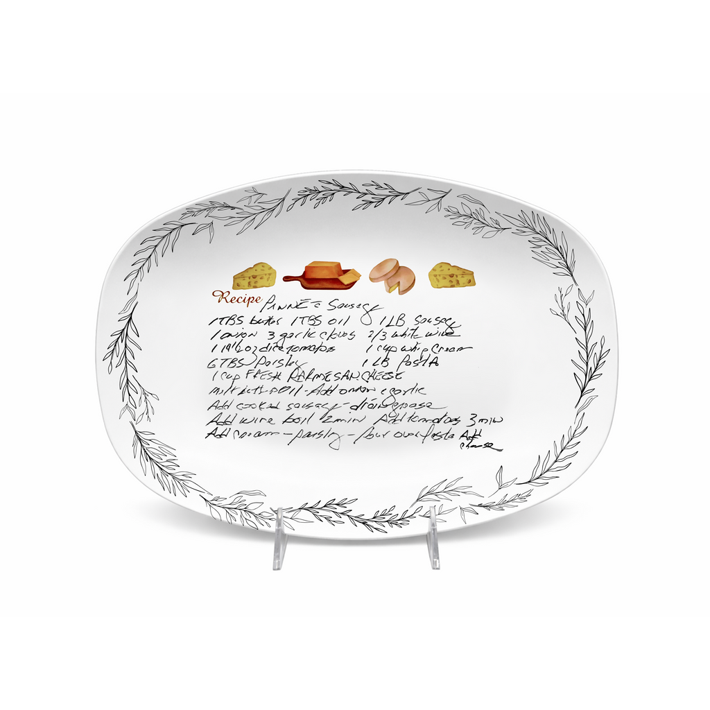 Handwritten Recipe Platter with Branch Border
