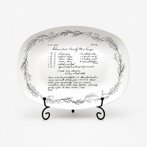 Handwritten Recipe Platter with Branch Border