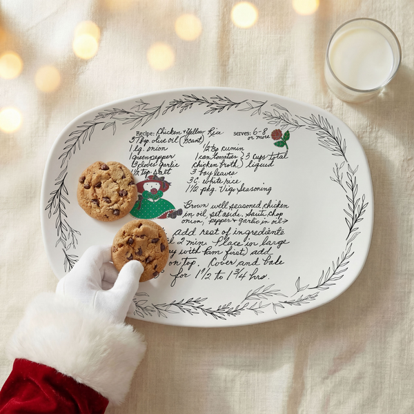 Handwritten Recipe Platter with Branch Border