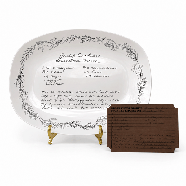 Handwritten Recipe Platter with Branch Border