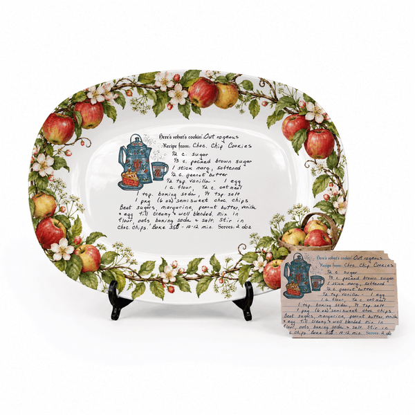 Handwritten Recipe Platter with Apple Border