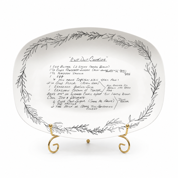 Handwritten Recipe Platter with Branch Border