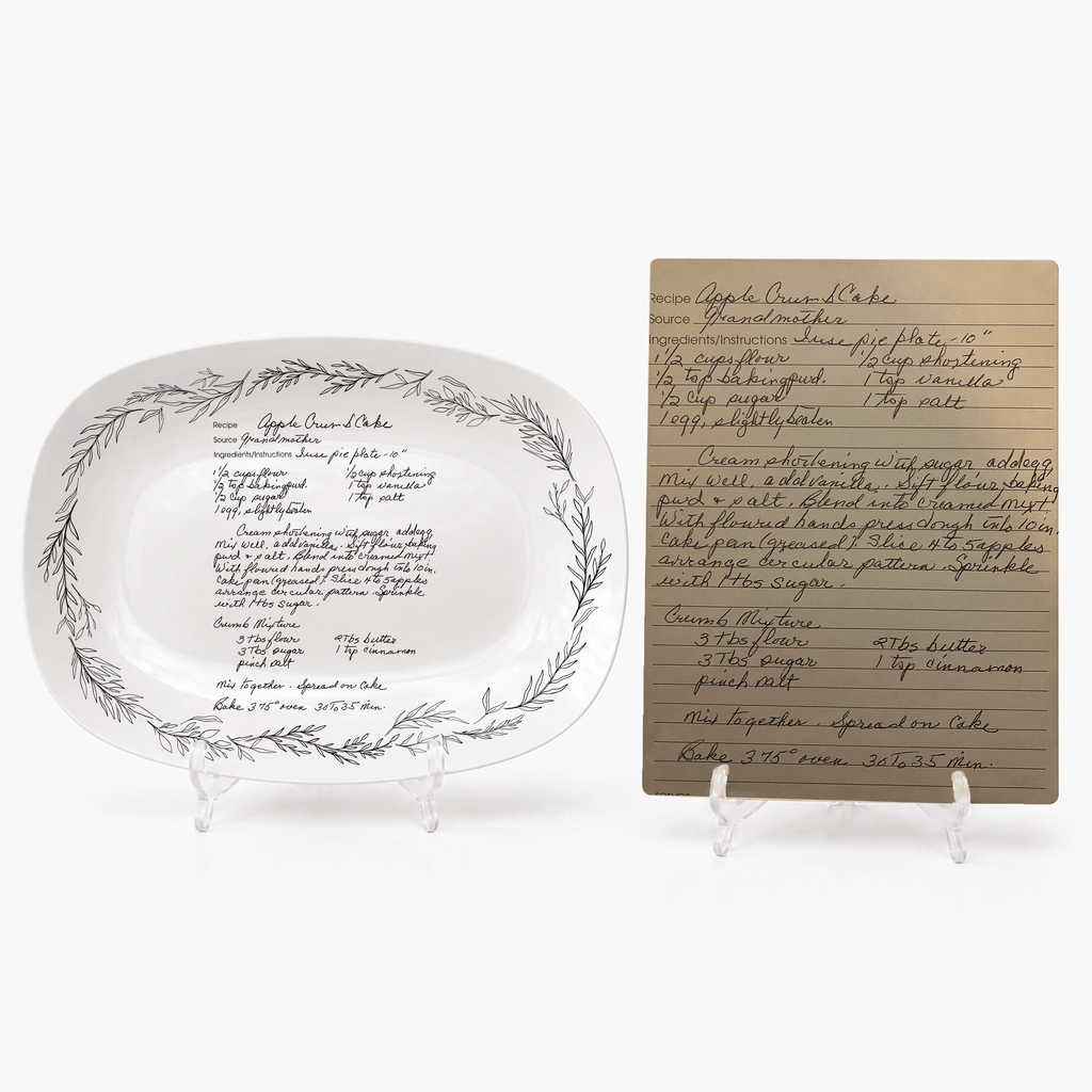 Handwritten Recipe Platter with Branch Border