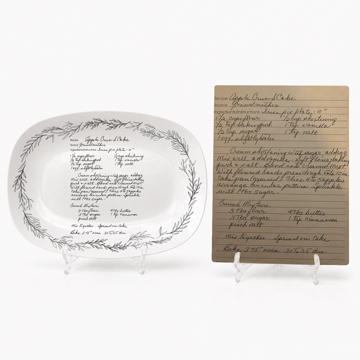 Handwritten Recipe Platter with Branch Border