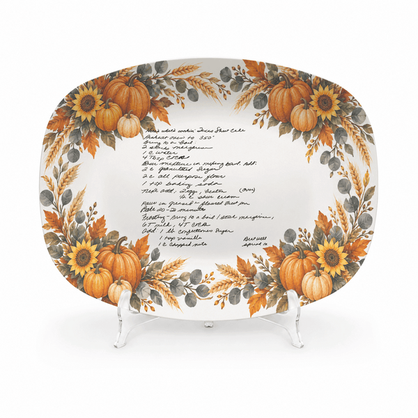 Handwritten Recipe Platter with Pumpkin Border
