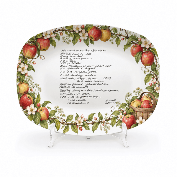 Handwritten Recipe Platter with Apple Border