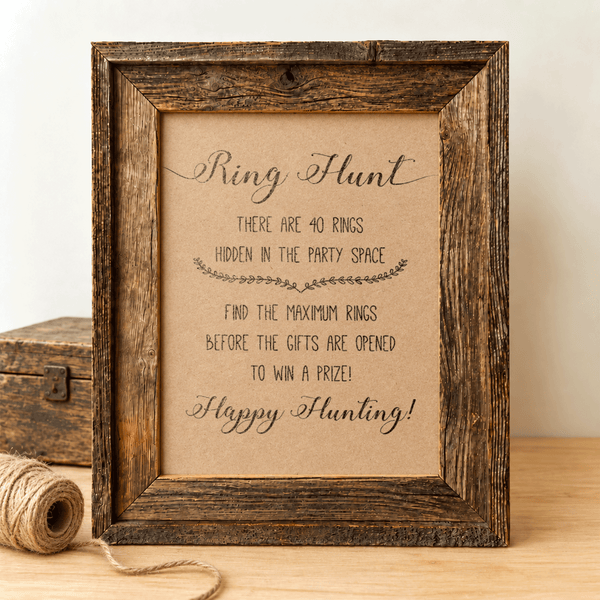 Ring Hunt Bridal Shower Game Sign