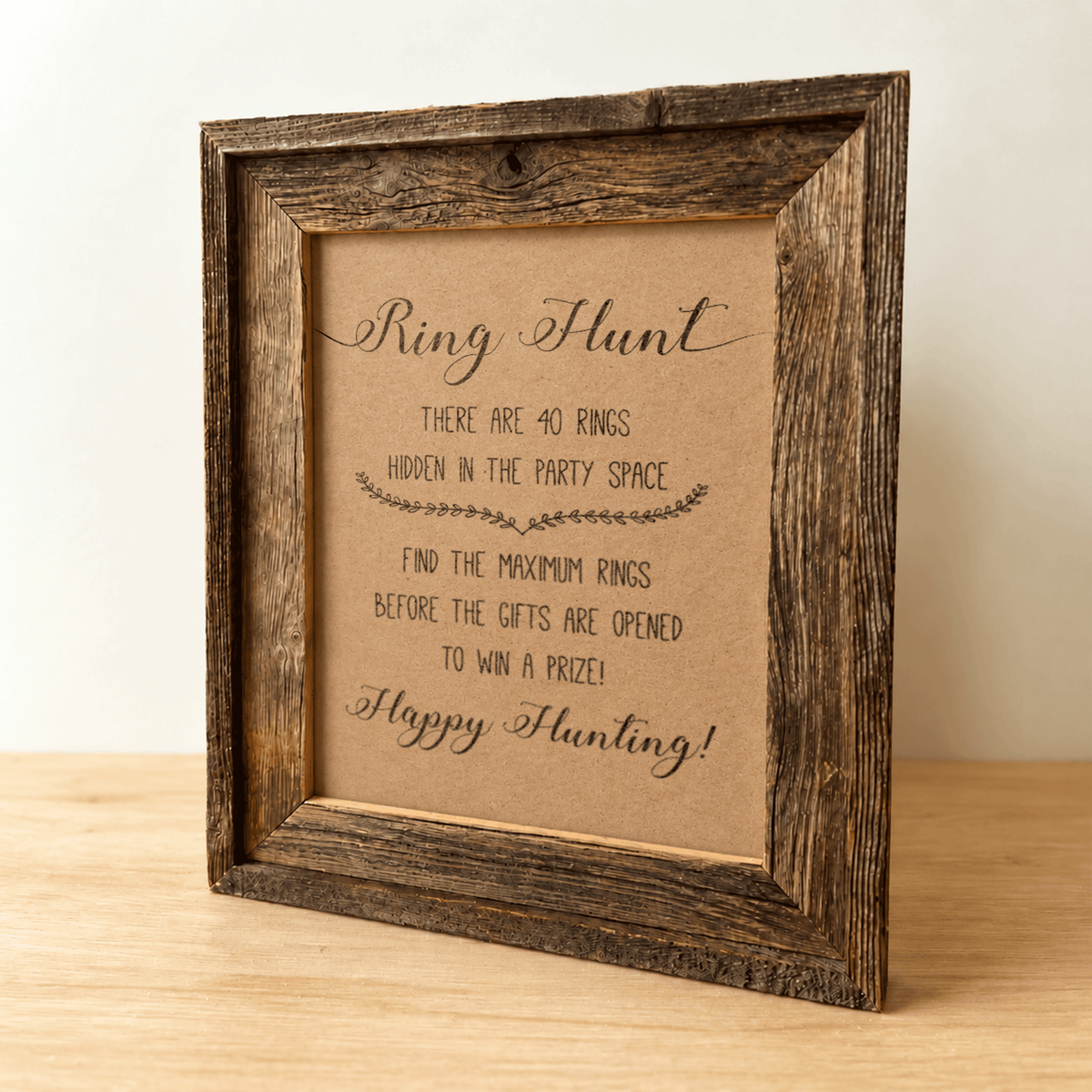 Ring Hunt Bridal Shower Game Sign