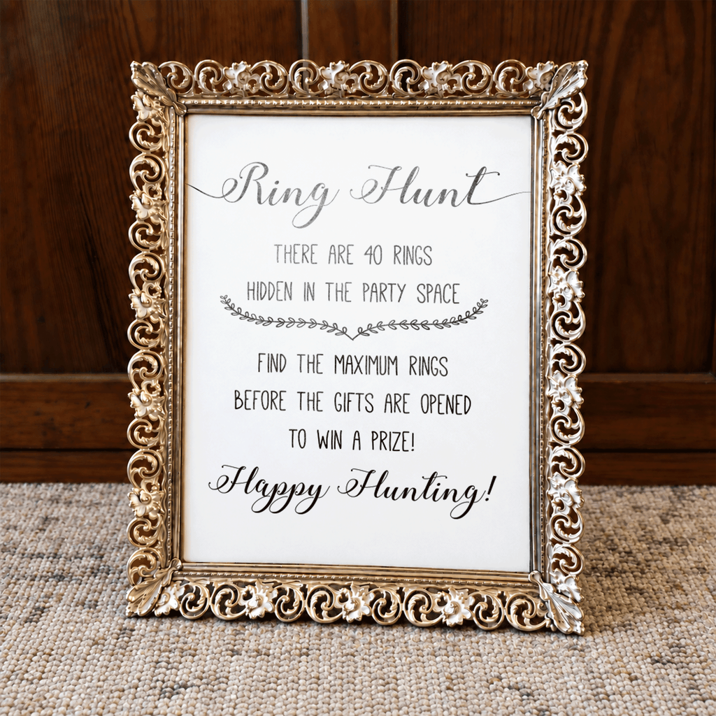 Ring Hunt Bridal Shower Game Sign