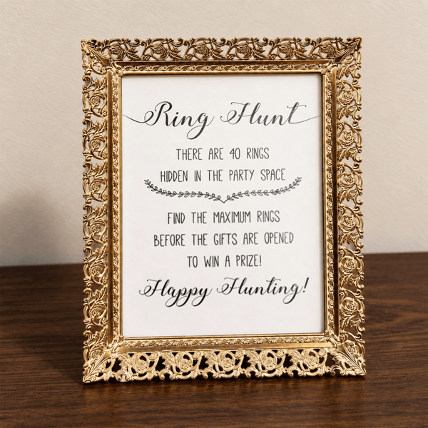 Ring Hunt Bridal Shower Game Sign