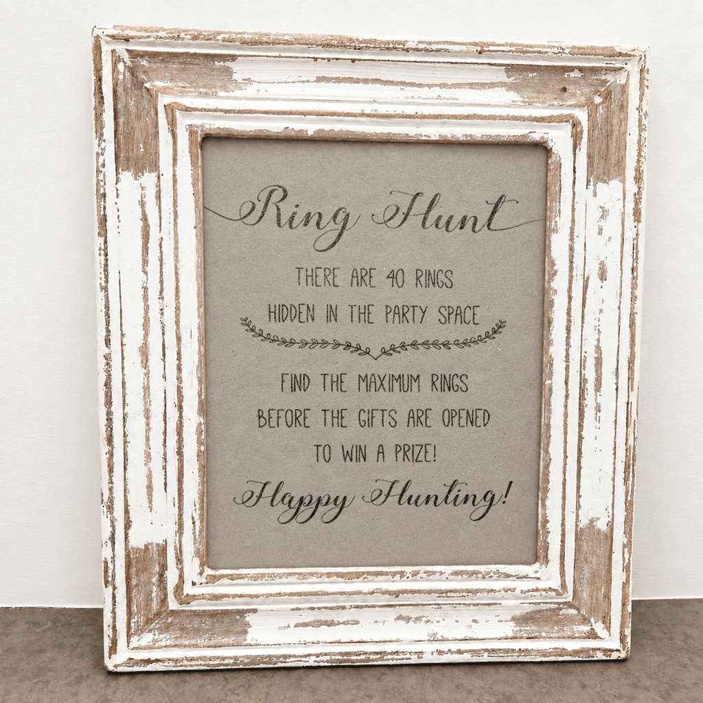 Ring Hunt Bridal Shower Game Sign
