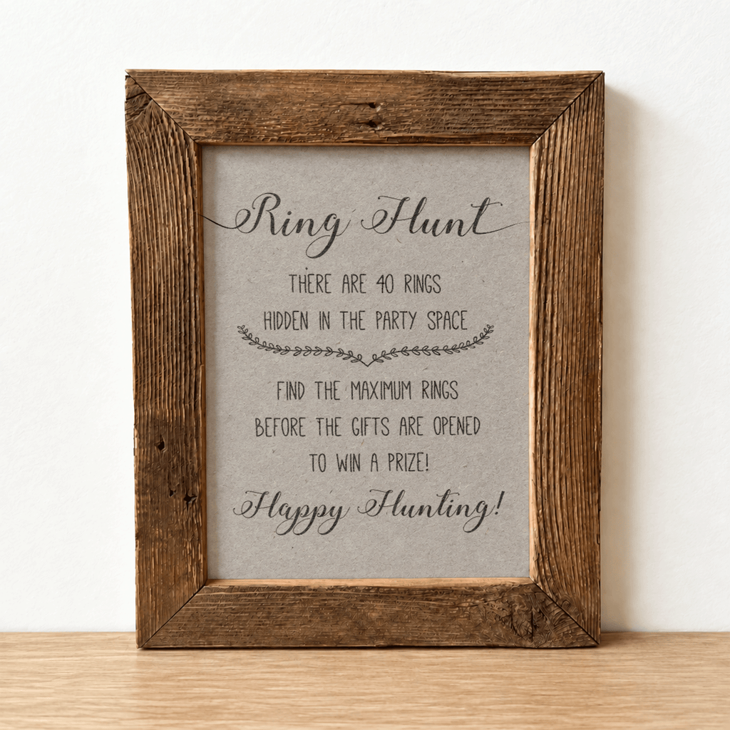 Ring Hunt Bridal Shower Game Sign