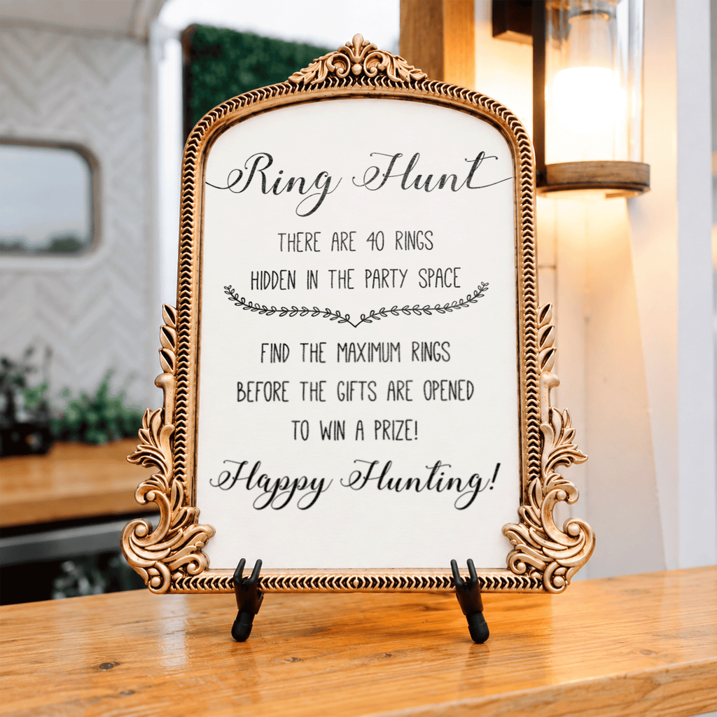 Ring Hunt Bridal Shower Game Sign