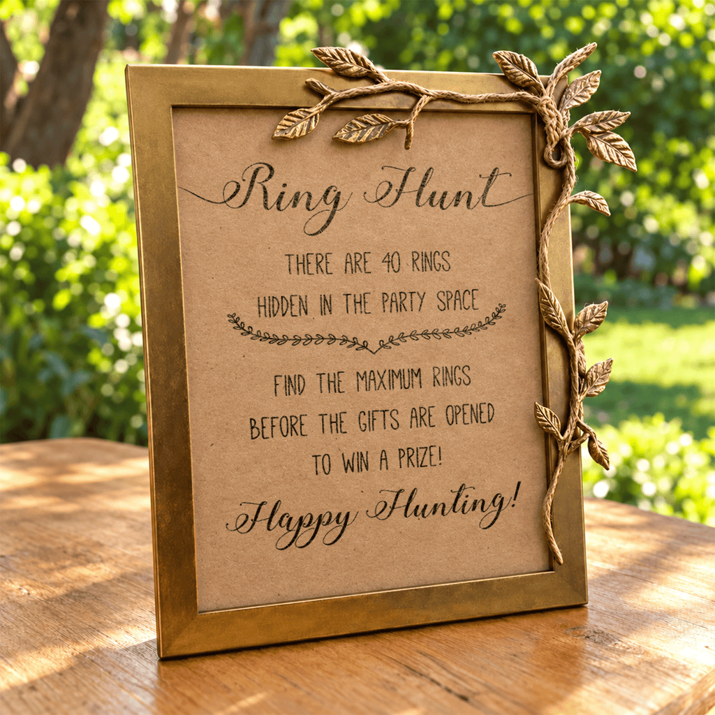 Ring Hunt Bridal Shower Game Sign