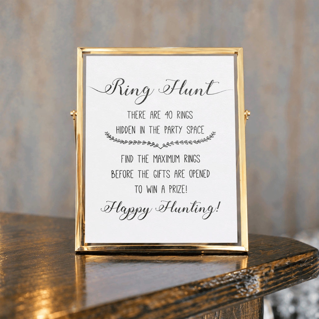Ring Hunt Bridal Shower Game Sign