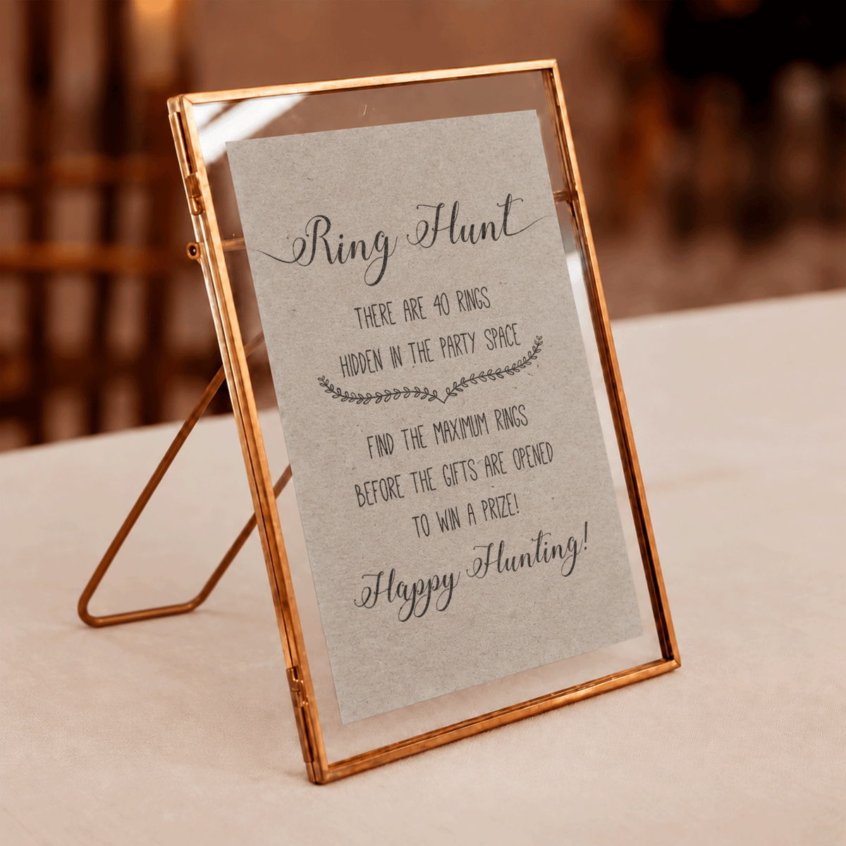 Ring Hunt Bridal Shower Game Sign