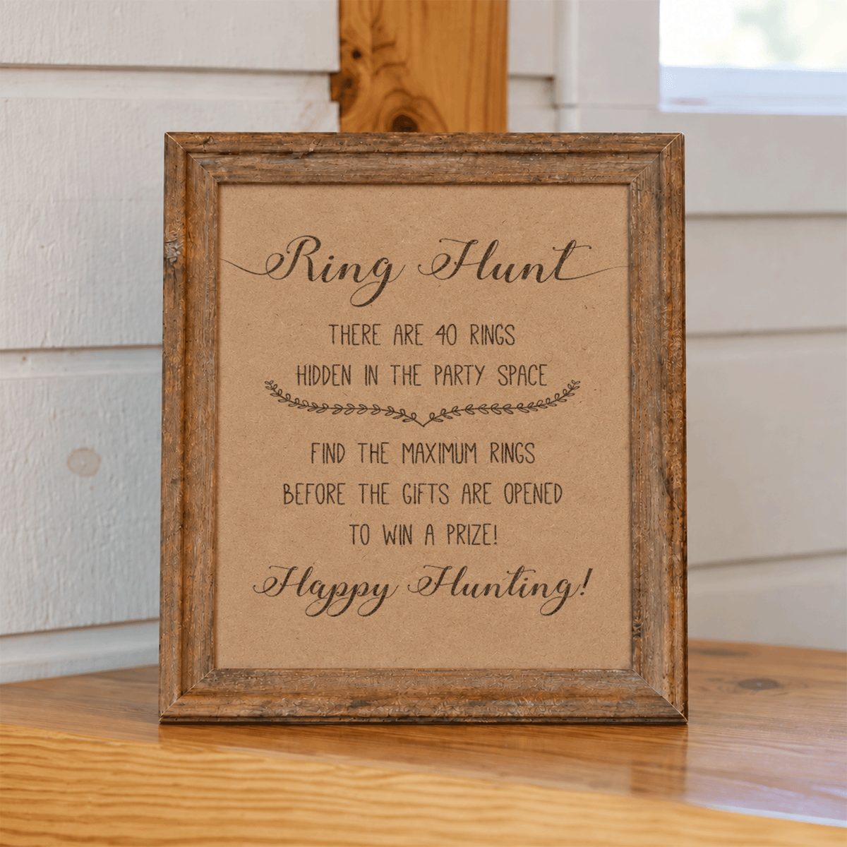 Ring Hunt Bridal Shower Game Sign