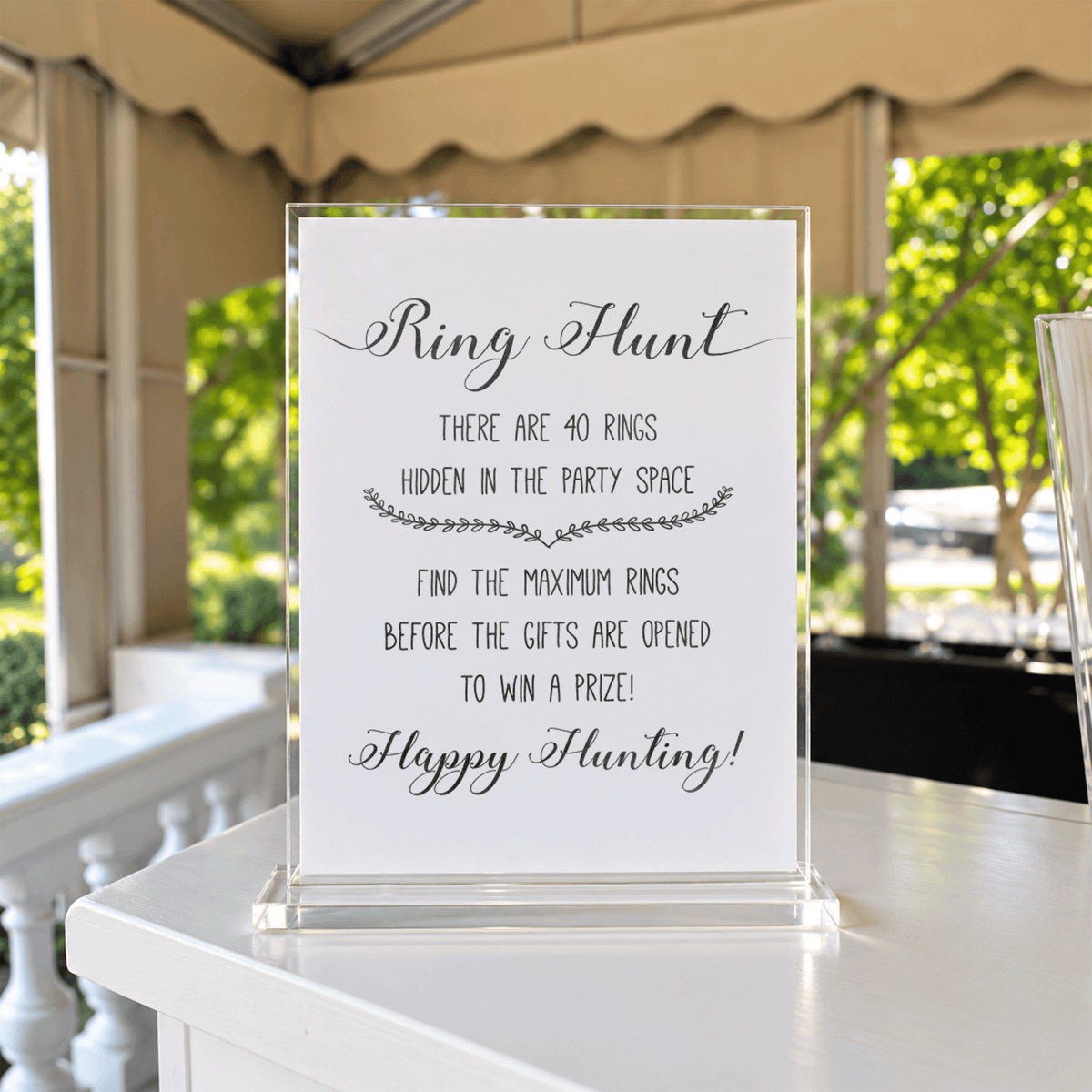 Ring Hunt Bridal Shower Game Sign