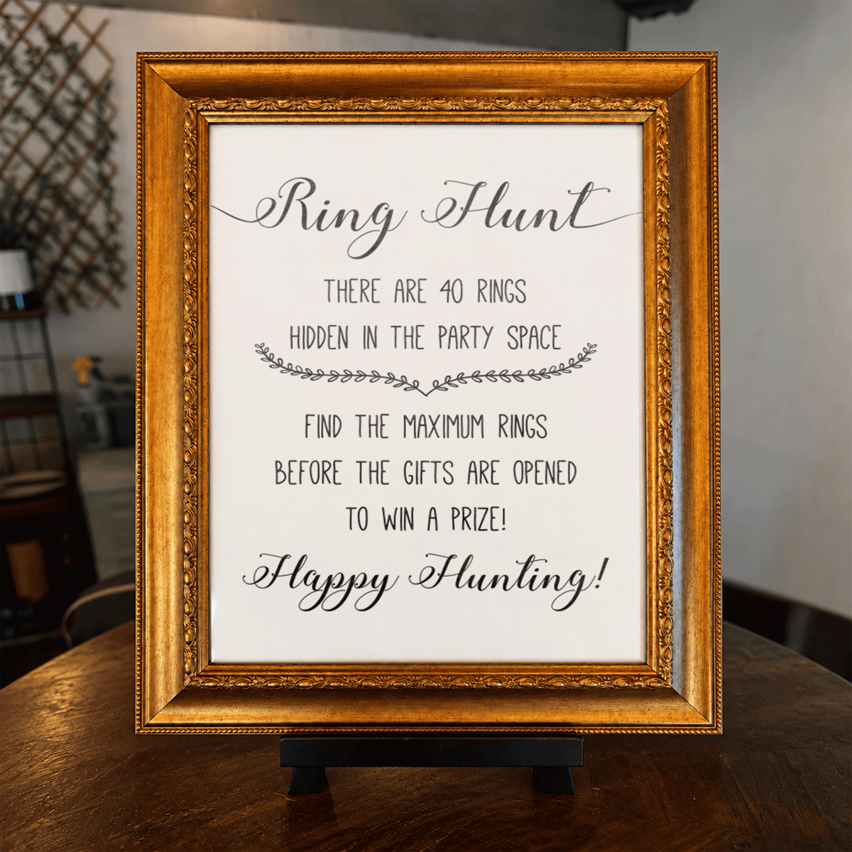 Ring Hunt Bridal Shower Game Sign
