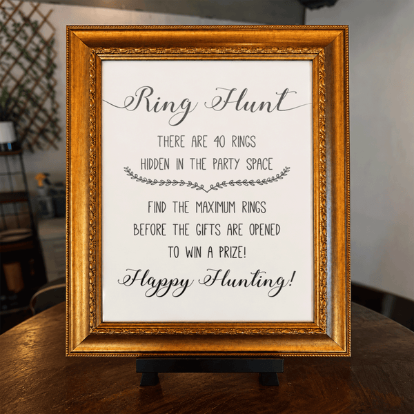 Ring Hunt Bridal Shower Game Sign