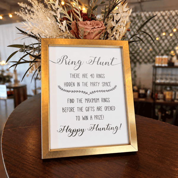 Ring Hunt Bridal Shower Game Sign