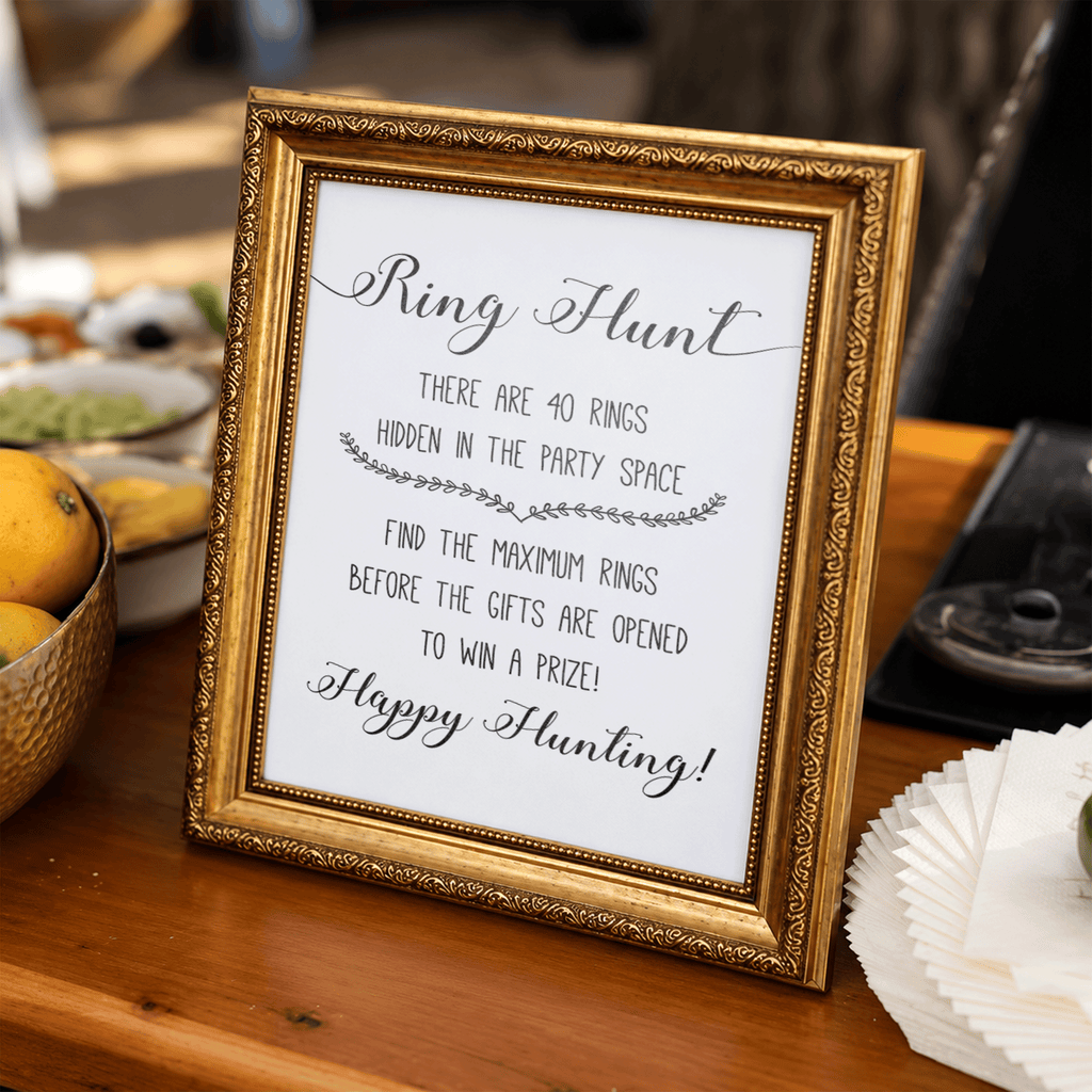 Ring Hunt Bridal Shower Game Sign