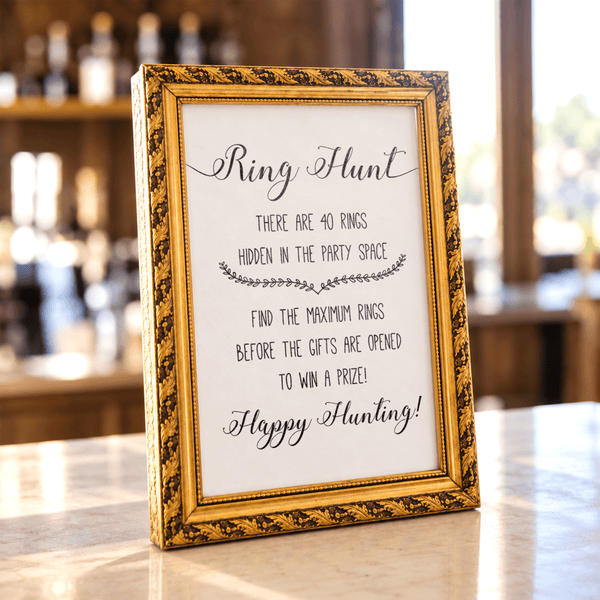 Ring Hunt Bridal Shower Game Sign