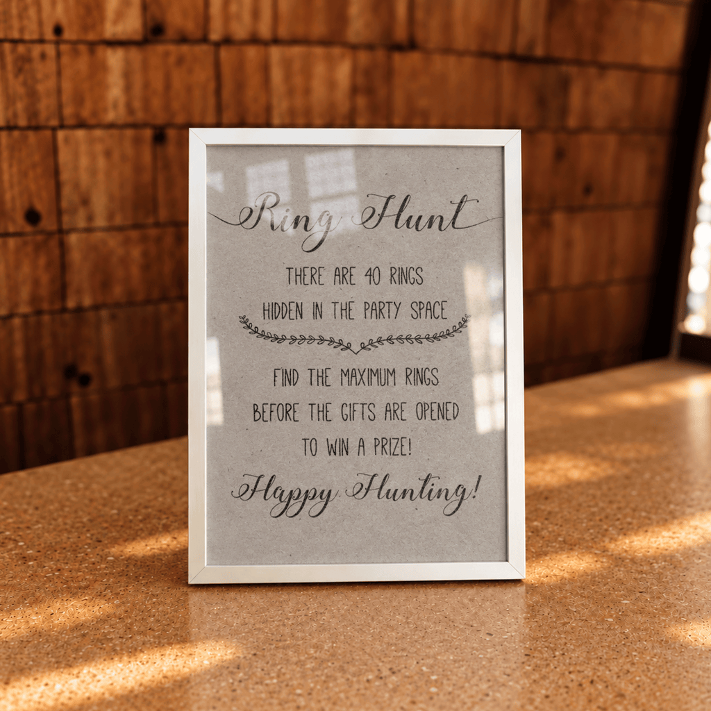 Ring Hunt Bridal Shower Game Sign