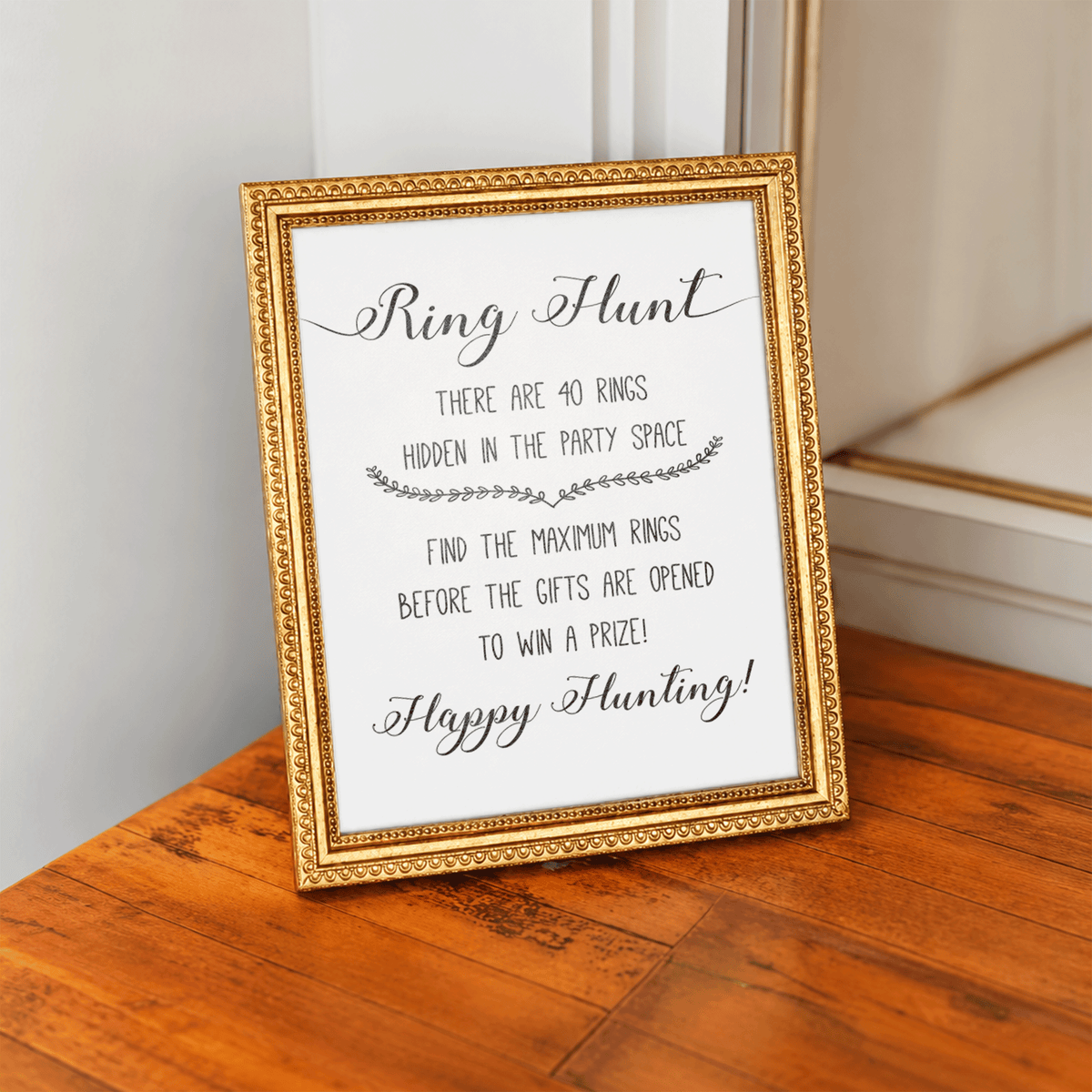 Ring Hunt Bridal Shower Game Sign