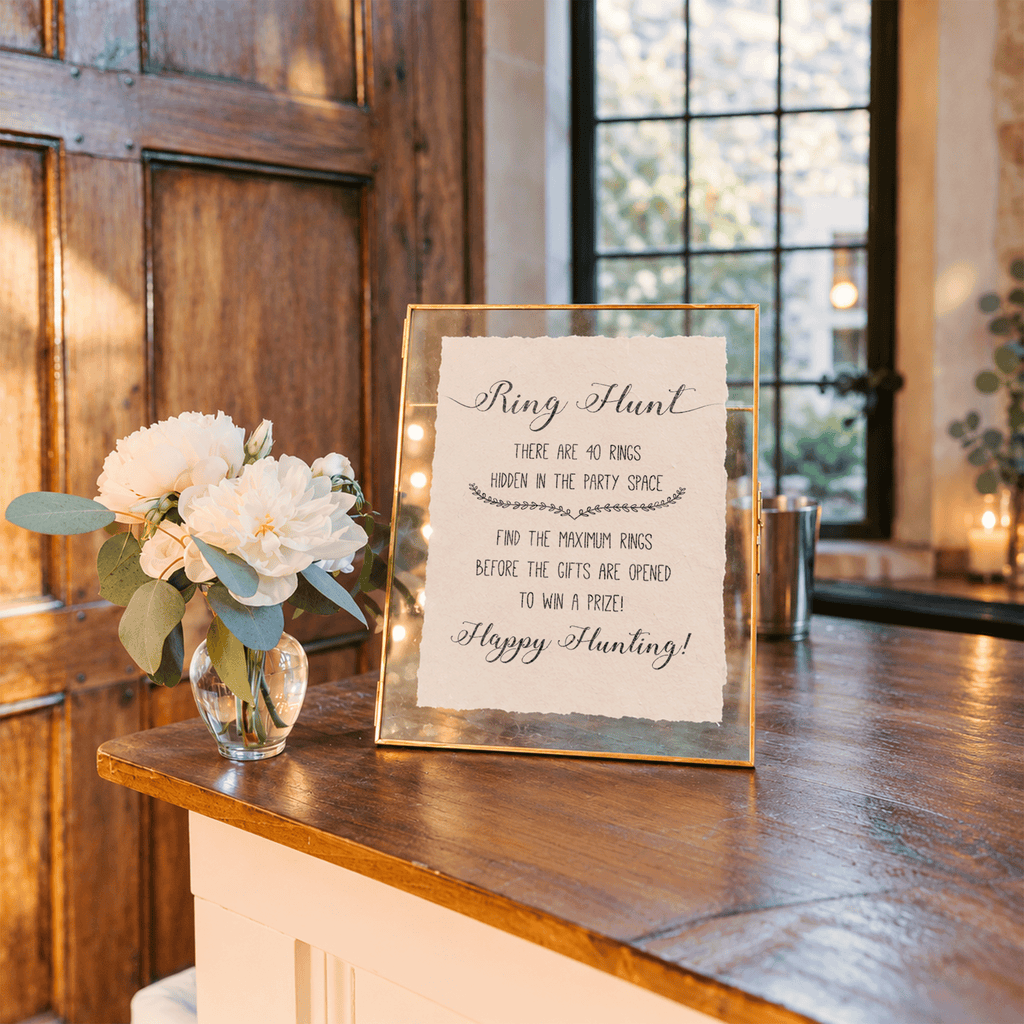 Ring Hunt Bridal Shower Game Sign