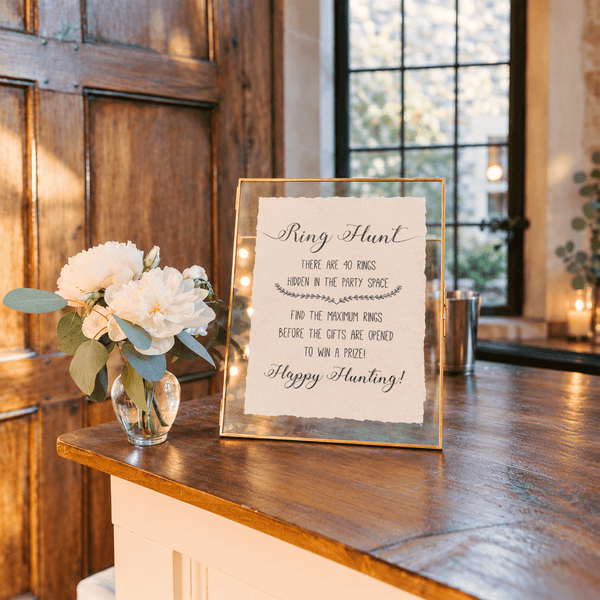 Ring Hunt Bridal Shower Game Sign