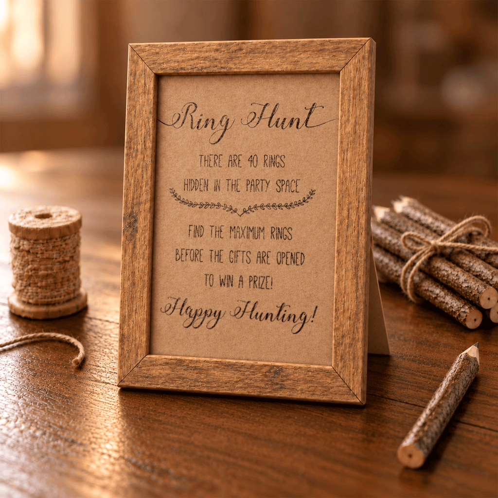 Ring Hunt Bridal Shower Game Sign