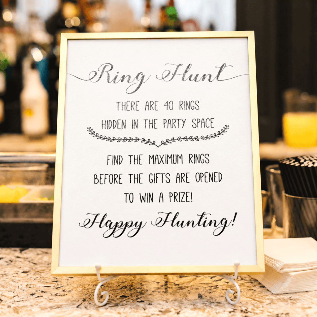 Ring Hunt Bridal Shower Game Sign